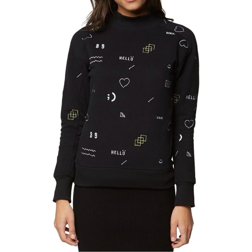 Bench Black and White Graphic Sweatshirt